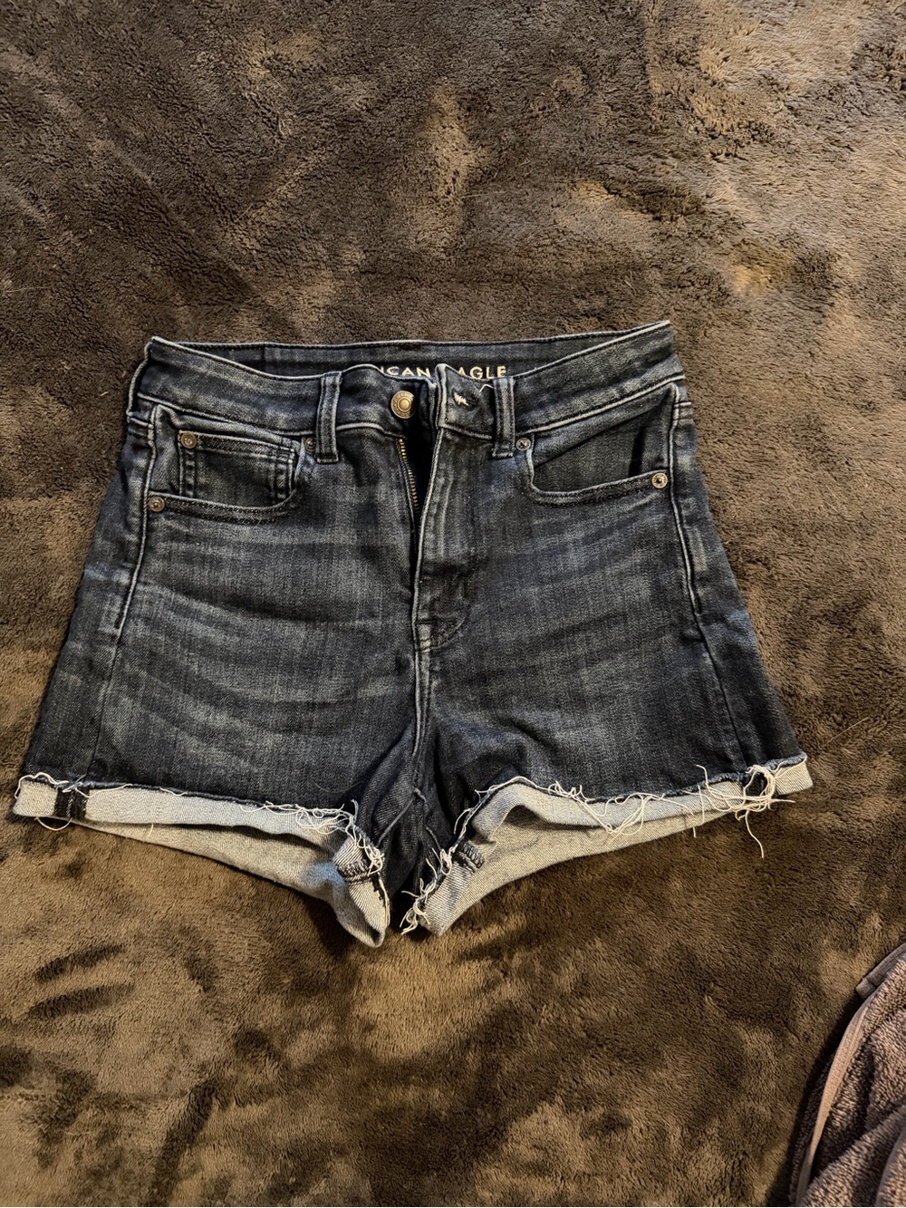 American Eagle Outfitters Dark Blue Denim Cutoff Shorts